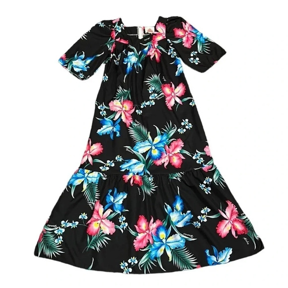 Vintage Women’s Floral Print Caftan Maxi Dress Size Medium - Picture 2 of 11